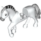 LEGO White Horse with Black and Gray striped Maine (66146)