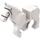 LEGO Weiß Pferd mit Moveable Beine und Schwarz Bridle und Weiß Gesicht Vorderseite (10509)