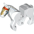 LEGO Weiß Pferd mit Moveable Beine und Merry Go Runden Bridle (10509)