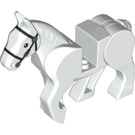 LEGO Weiß Pferd mit Moveable Beine, Schwarz Bridle und Silber Buckles (10509)