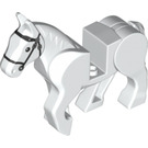 LEGO Weiß Pferd mit Moveable Beine, Schwarz Bridle und Silber Buckles (10509)