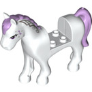 LEGO White Horse with Purple Mane and Purple Decoration with Lavender Eyes (93085)