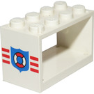 LEGO hvid Slange Reel 2 x 4 x 2 Holder med Coastguard logo (4209)