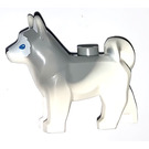 LEGO Husky Dog with Blue Eyes and Marbled Medium Stone Gray Ears and Back