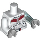 LEGO White Jek Torso with Red and Black Armor Pattern and Transparent Light Blue Left Arm (15222 / 88585)
