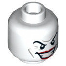 LEGO Weiß Joker Minifigure Kopf (Einbau-Vollbolzen) (3626 / 65961)