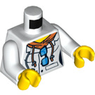 LEGO Bianco Giungla Explorer con Nero Capelli arruffati e Lipstick Minifigure Busto (973 / 76382)