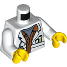 LEGO Hvit Jungel Scientist Minifigur Overkropp (973 / 76382)