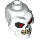 LEGO White Kruncha skeleton Minifigure Head with Red Eyes, Cracks and Missing Tooth (43693 / 43938)