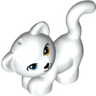 LEGO White Leaning Cat with Medium Azure Eye and Bright Light Orange Eye (82619)