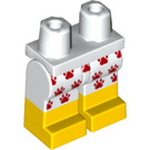 LEGO blanc Jambes avec Shorts et rouge Paw Prints et Bare Feet (3815 / 36582)