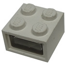 LEGO White Light Brick 2 x 2, 12V with 2 plug holes (Smooth Transparent Lens)