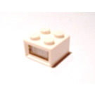 LEGO blanc Light Brique 2 x 2, 12V avec 3 plug des trous (Lentille de diffuseur transparente nervurée)