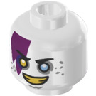 LEGO White MadTeo Minifigure Head (Safety Stud) (3274)