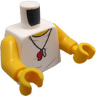 LEGO Bílá Muž Plavčík Minifigurka Trup (973 / 76382)