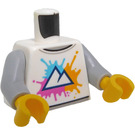 LEGO Bianco Maschio con Mountain Maglietta Minifigure Busto (973 / 76382)