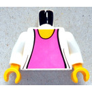 LEGO White Mary Jane Torso with Sweater over Dark Pink Top (973)