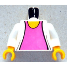 LEGO Bianco Mary Jane Busto con Maglione over Dark Rosa Superiore (973 / 73403)