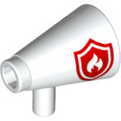 LEGO Weiß Megaphone mit Feuer Logo (39144 / 62683)