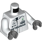 LEGO Blanco Mercedes AMG Petronas F1 Race Coche Conductor con Minifigura Torso (973 / 76382)