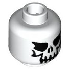 LEGO Wit Minifig Hoofd met Evil Skelet Skull (Veiligheids Stud) (49810 / 52703)