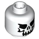 LEGO White Minifig Head with Evil Skeleton Skull (Safety Stud) (42011 / 52703)