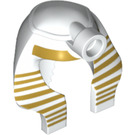 LEGO White Minifig Mummy Headdress with Gold Lines with Inside Solid Ring (29155 / 90462)