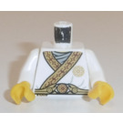 LEGO hvid Minifig Torso Sensei Wu med Gold Trim og Gold Blomst på bagsiden (973)