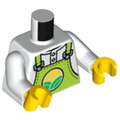 LEGO Minifig Torso Shirt with Lime Bib Overalls with City Farm Logo (76382)