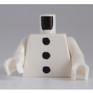 LEGO White Minifig Torso with 3 Black Buttons (973)