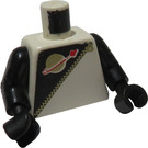 LEGO Weiß Minifigur Torso mit Schwarz Futuron Muster (973)