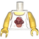LEGO White Minifig Torso with Muffin Decoration (973)