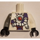 LEGO White Minifig Torso with Purple Sash and Silver Mechanical Parts (973)