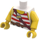 LEGO Weiß Minifig Torso mit rot und Weiß Streifen (973)