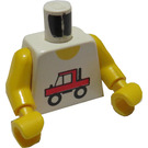 LEGO Hvit Minifigur Overkropp med Rød Bil (973)