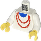 LEGO blanc Minifig Torse avec rouge Necklace avec blanc Bras et Jaune Mains (973)
