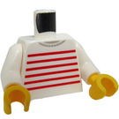 LEGO Blanco Minifigura Torso con Rojo Rayas (973 / 76382)