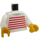 LEGO blanc Minifig Torse avec rouge Rayures (973 / 76382)