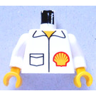 LEGO Wit Minifig Torso met Shell logo Jacket met Wit Armen en Geel Handen (973)