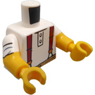 LEGO Bílá Minifigurka Trup s Krátký Sleeve Polo Košile a Suspenders (973 / 78568)