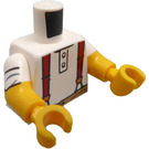 LEGO White Minifig Torso with Short Sleeve Polo Shirt and Suspenders (973 / 78568)