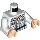 LEGO White Minifig Torso with Striped Shirt and Pouch (973 / 76382)