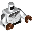 LEGO Wit Minifig Torso met Zwaard logo en Dark Stone Grijs Shoulders (973)