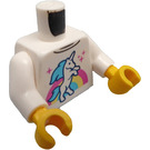 LEGO White Minifig Torso with Unicorn and Rainbow (973)