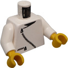 LEGO Hvit Minifigur Overkropp med Zippered Jakke (973)