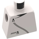 LEGO Weiß Minifig Torso ohne Arme mit Schwarz Diagonal Zip und Pocket (973)