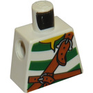 LEGO Weiß Minifig Torso ohne Arme mit Green Streifen und Leather Straps (973)