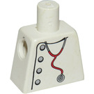 LEGO White Minifig Torso without Arms with Lab Coat, Gray Buttons, and Stethoscope Pattern (973)