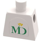 LEGO White Minifig Torso without Arms with MD Foods Logo Sticker (973)