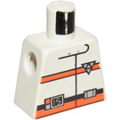 LEGO White Minifig Torso without Arms with Orange Stripes and Res-Q Logo on Back (973)